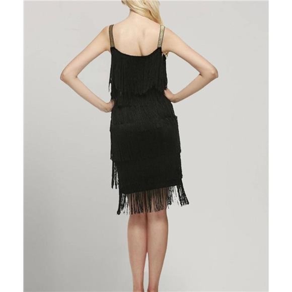 Women’s Dresses Flapper Dresses 20s Black - Picture 3 of 6